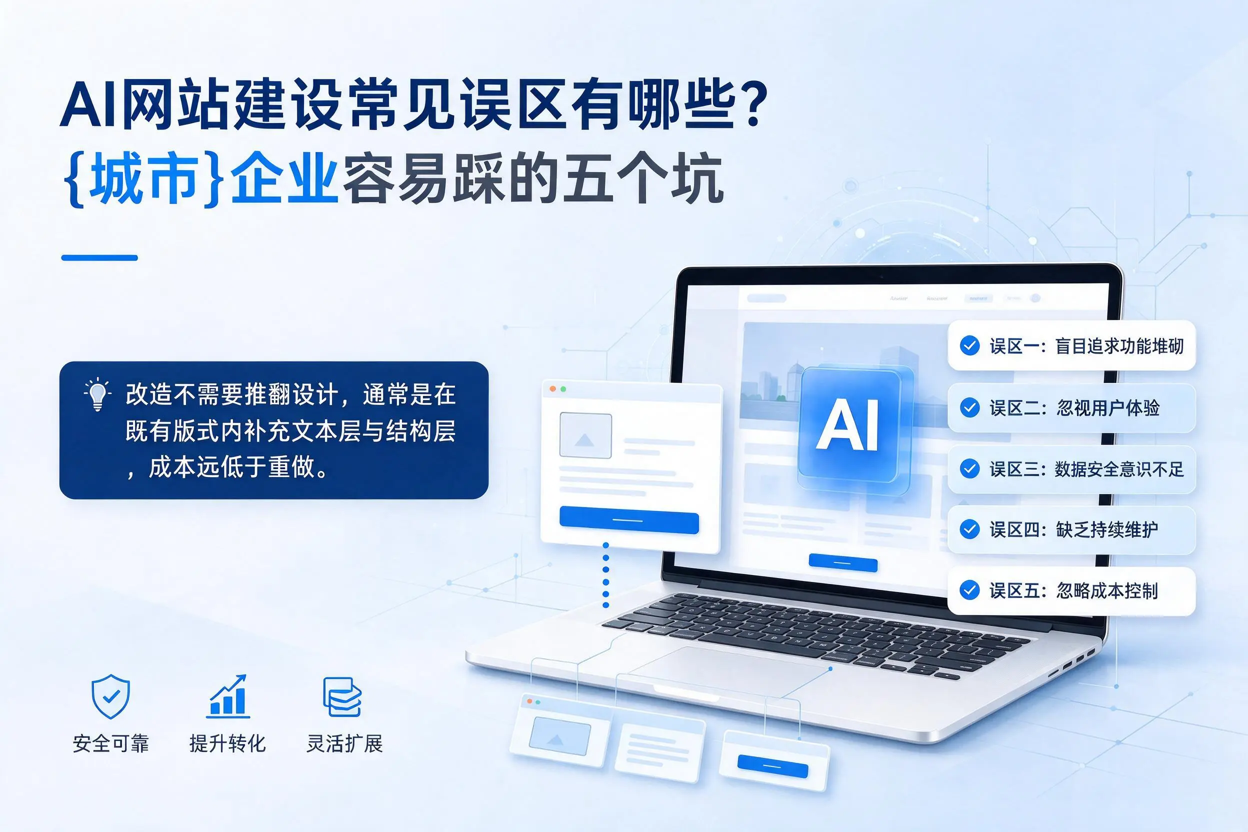AI网站建设常见误区有哪些?郑州企业容易踩的五个坑